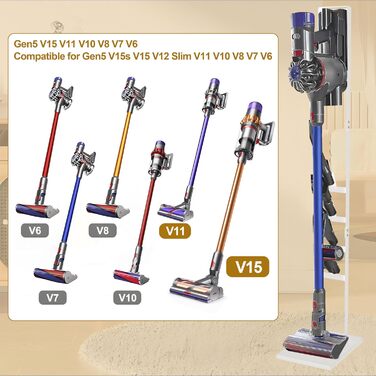 Підставка для пилососа OUTBROS, сумісна з Dyson Gen5 V15s V15 V12 Slim V11 V10 V8 V7 V6, аксесуари, органайзер (біла)