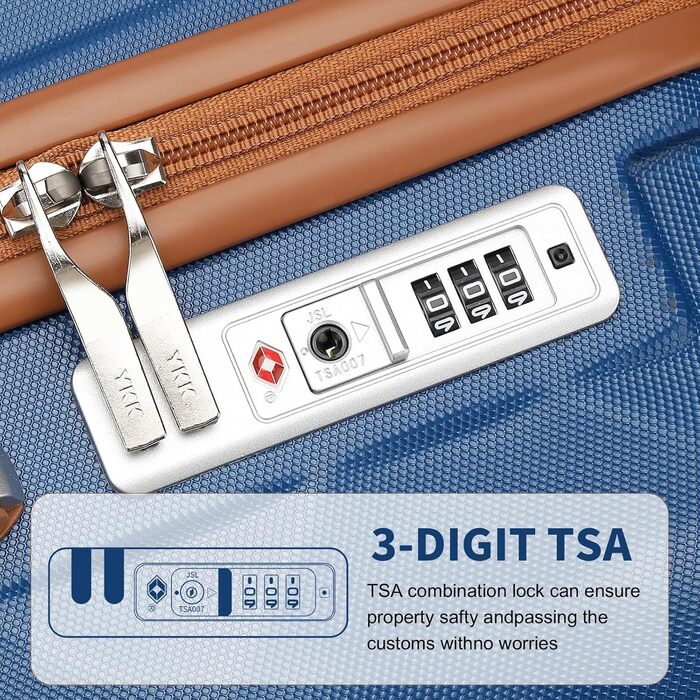 Чемодан ручної поклажі British Traveller 54x36.5x21.5 см з косметичкою, ABS+PC, блакитний