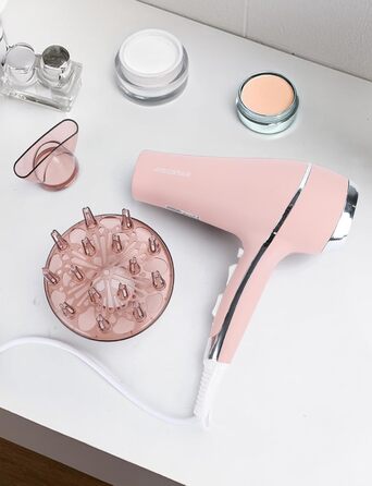 Фен Aigostar Lora рожевий 2400W з іонізацією, 3 температурні режими та 2 швидкості повітря