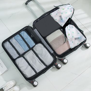 Органайзер для валізи Gemtte 13-ти частинний, водонепроникний, набір для подорожей (чорний)