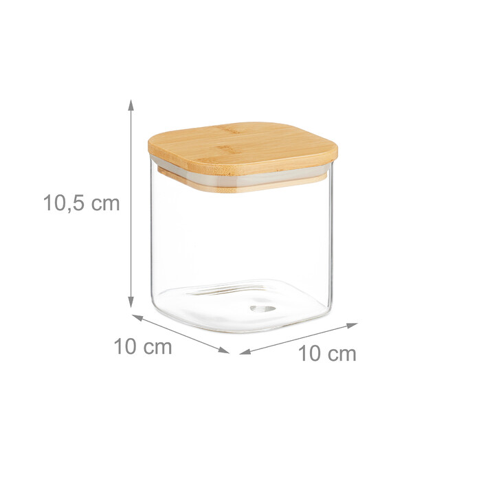 Relaxdays Set of 3 Storage Jars with Lids, 600 ml