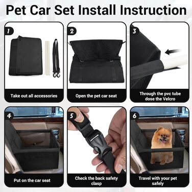 Автомобільний лежак для собак на заднє сидіння, чорний, з дихаючого матеріалу Oxford, миючий, для маленьких та середніх собак