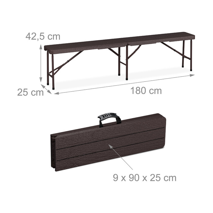 Relaxdays 3-piece folding beer garden set
