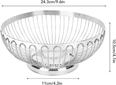 Німецька фруктова миска BFYDOAA з нержавіючої сталі, 24 см, для фруктів, овочів та закусок