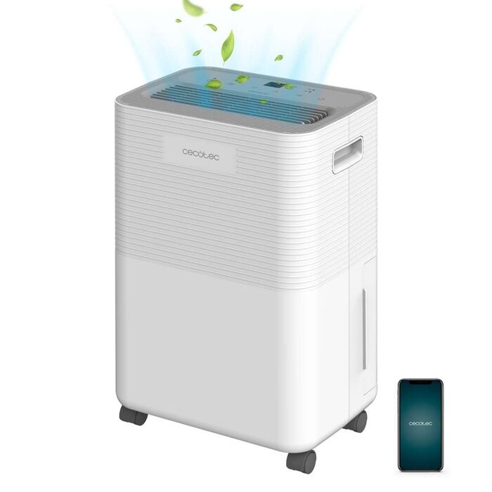 Осушувач повітря Cecotec BigDry 8000 Expert Connected Wi-Fi 16л/добу, 2л контейнер, сушка білизни, таймер 24г, 30м² - Білий