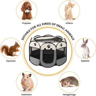 Складана переносна вольєр для собак та котів 74x74x43 см - ідеально для дому та вулиці