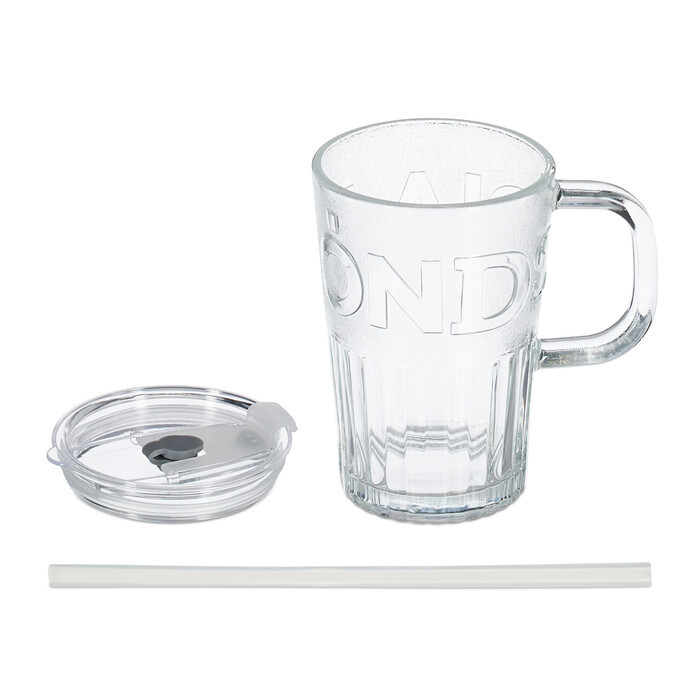 Relaxdays Set of 2 Handle Glasses
