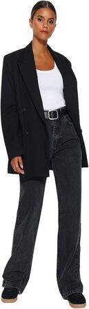 Джинси жіночі Trendyol прямого крою, висока талія, колір антрацит, розмір 44