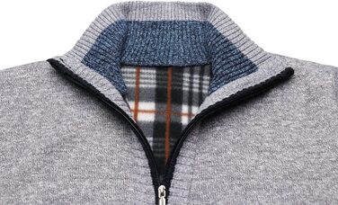 Чоловічий кардиган з флісовою підкладкою: стильна в'язана куртка-світшот на зиму (C-dark grey, C-grey, XXL)