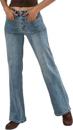 Джинси жіночі Nina Carter P139 розкльошені bootcut, висока талія, вінтажний блакитний (L)