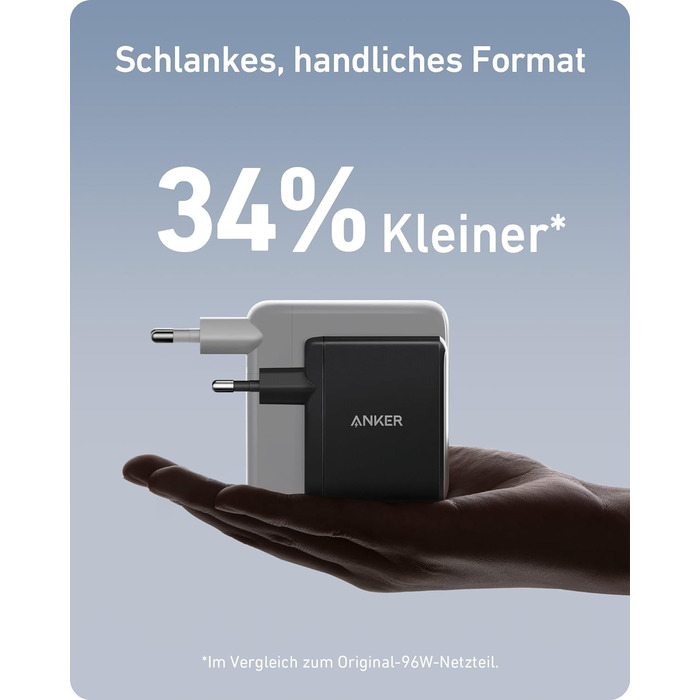 Зарядний пристрій Anker Nano II 100W: 3 порти USB-C для MacBook Pro/Air, iPad, Pixelbook, Galaxy, iPhone, ThinkPad, чорний