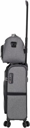 Чемодан-валіза Kenorada SoftLITE 4w, 55 см, сірий, з TSA замком | Валіза для ручної поклажі з міцного поліестеру, 4 колеса