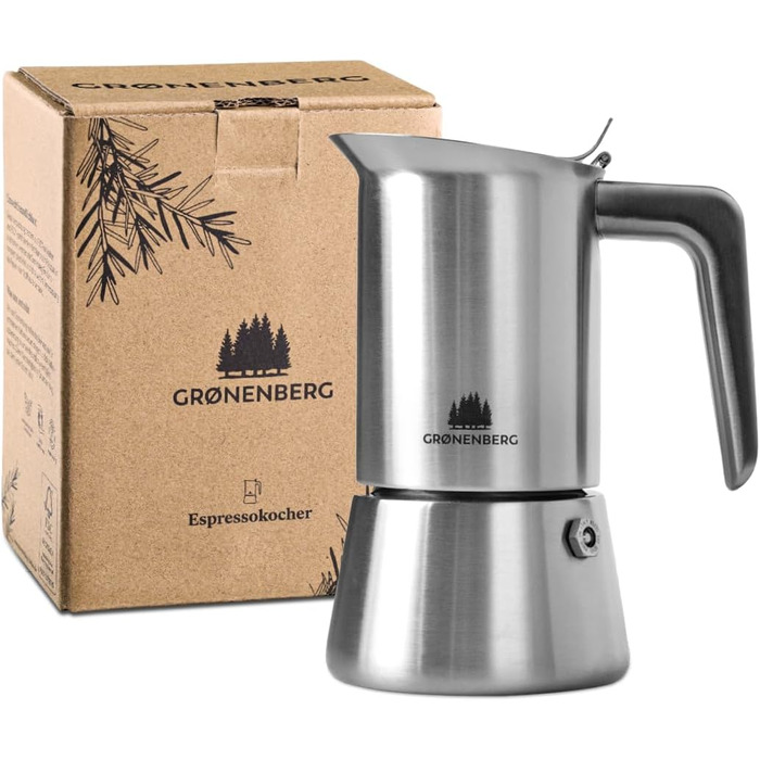 Espresso Maker | High-Quality Espresso Maker Suitable for Induction Made from High-Quality Stainless Steel | Moka Pot for Coffee Lovers