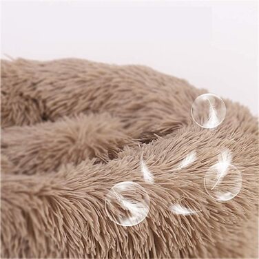 М'яке ліжко для собак Haoye, кругла подушка для домашніх тварин, ліжко для котів та собак Donut, зручне ліжко для собак, приємне на дотик (діаметр 50-120см / 7 розмірів), діаметр 60см (Хакі, 120см)