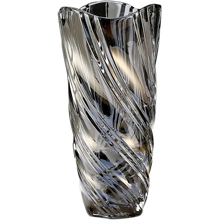 Скляна ваза для квітів Blumenvase Glas, 24 см, кришталева ваза, сучасний дизайн, велика ваза для букетів тюльпанів, декор, подарунок на весілля, для декору столу, на новосілля, на День матері (димчастий сірий)