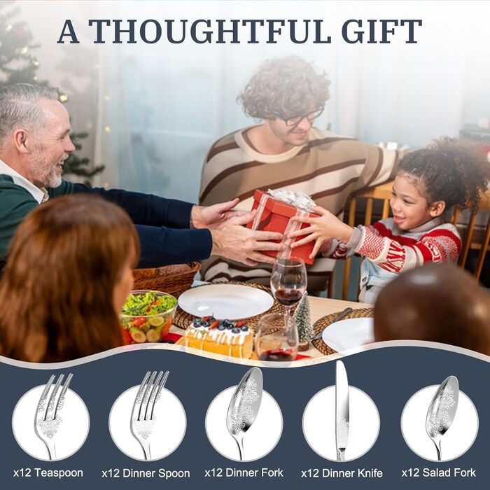 Набір столових приборів DRAGON RIOT на 6 осіб (30 предметів) з нержавіючої сталі, рожеве золото, елегантний набір ножів, виделок та ложок для дому, вечірки, ресторану. 30 предметів (сріблястий колір 60 предметів)