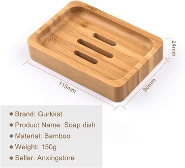 Натуральні дерев'яні підставки для мила з бамбука (2 шт.) - ручна робота, для мила, губки, аксесуарів для ванної кімнати