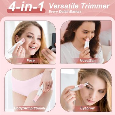 Електричний жіночий тример 4-в-1 для обличчя, бікіні зони та ніг