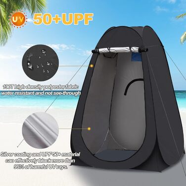 CLIPOP Portable Pop-Up Privacy Tent - Shower, Changing Room for Beach, Camping, Fishing, Hiking - Waterproof, UV Protection, with Carry Bag