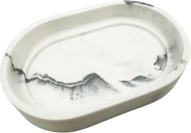 Миска для мила Marmor з бамбуковою підставкою – штучний камінь, 12,5 x 8 x 2,5 см