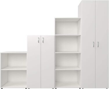Möbelando Trio 6 - White 6-Tier Corner Shelf