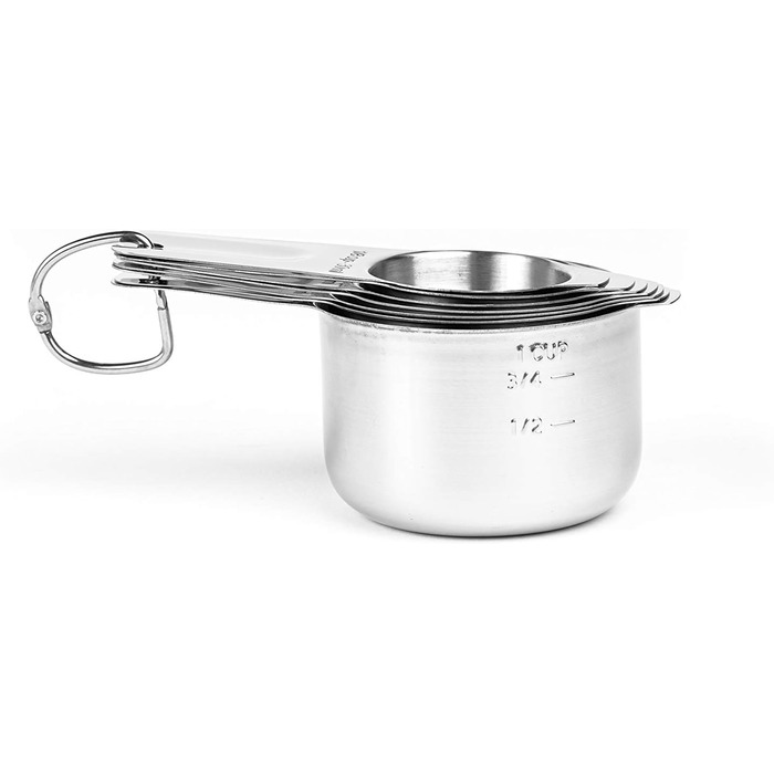 Measuring cup and spoon set – 13-piece, stainless steel, metal, durable, stackable, compact, easy to scoop