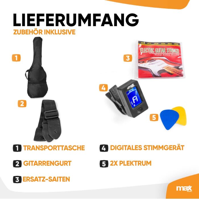 Електрогітара Max GigKit 4/4 з підсилювачем 40 Вт, аксесуарами та чохлом