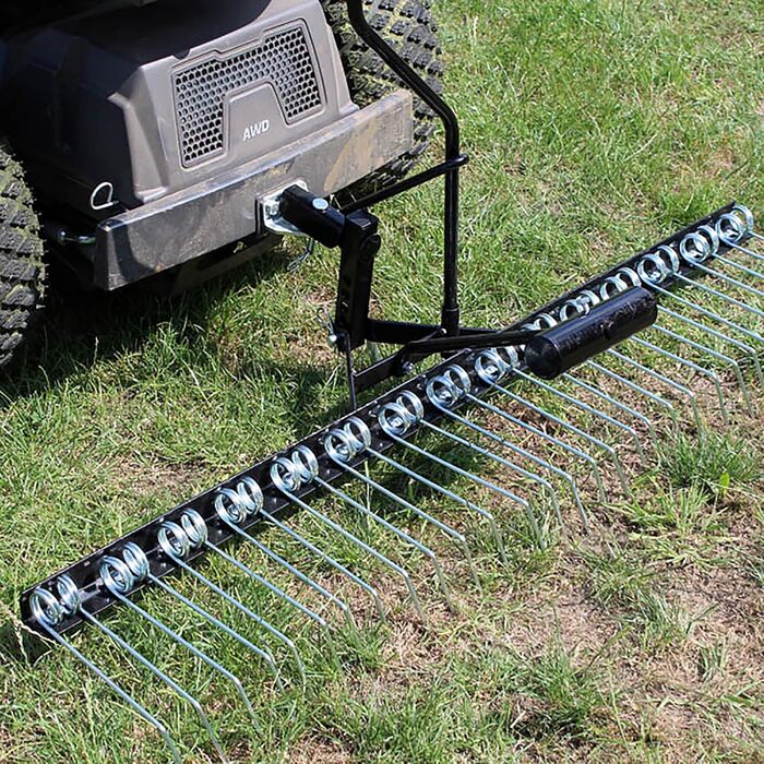 Wiltec Verticutters 120 cm for Riding Mowers, Lawn Aerator with Steel Springs for Lawn Tractors, Lawn Verticutters for Aerating Lawns and Removing Moss
