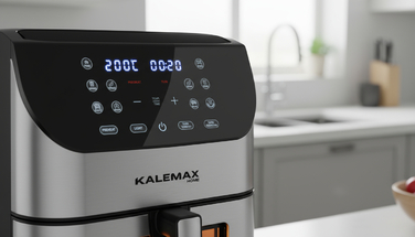 Аерофритюрниця KALEMAX без олії, 8 л, 1800 Вт, срібляста