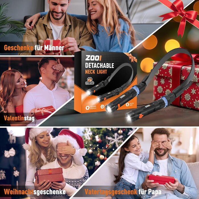 Ліхтарик на шию магнітний для читання ZOOI - подарунок для чоловіків, тата на День батька, оригінальний презент