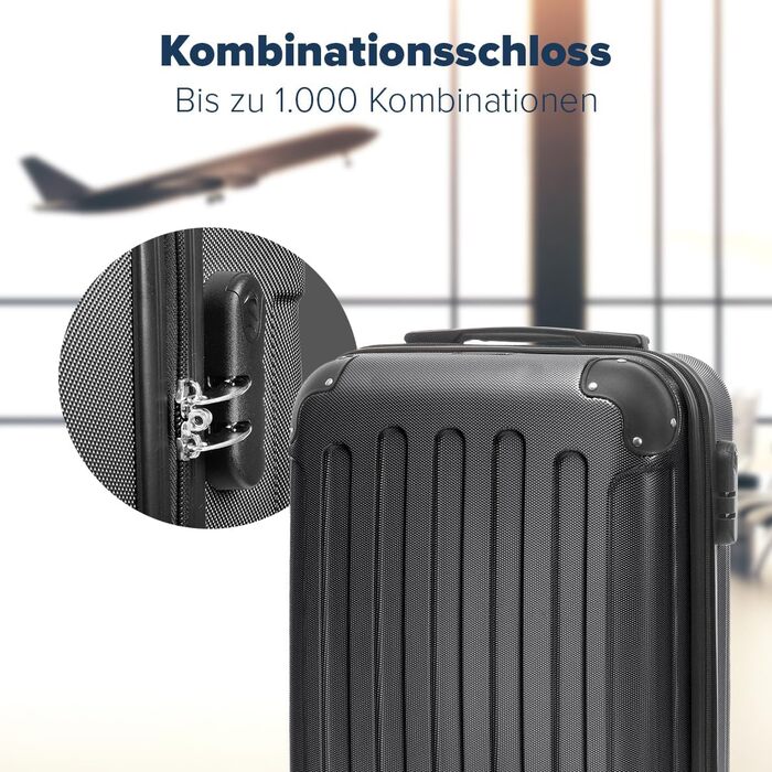 Чемодан ручної поклажі TRVLMORE 54x36x20 см - валіза на колесах, чорний