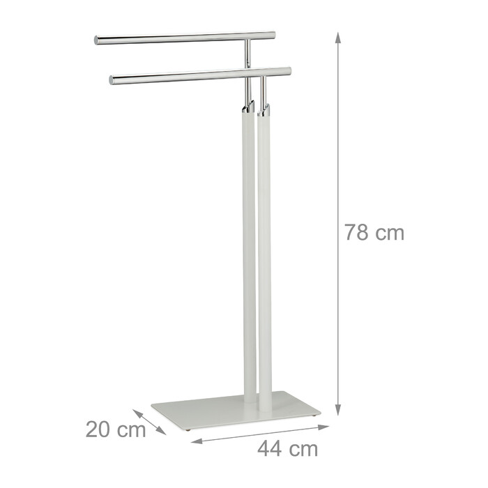 Relaxdays Standing Towel Rack White-Silver