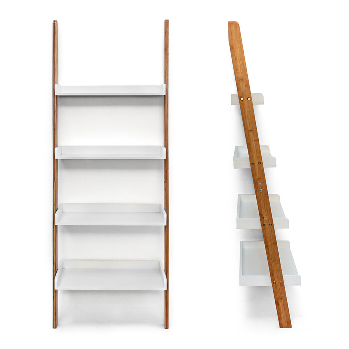 Relaxdays Bamboo Ladder Shelf