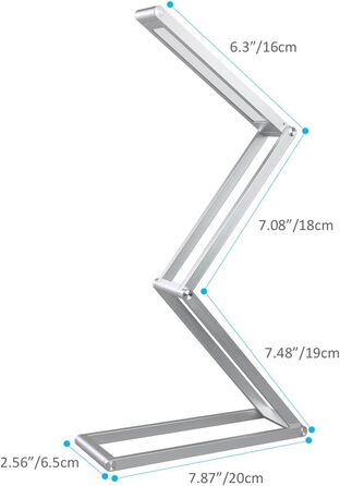 LED лампа настільна ELZO з регулюванням яскравості та гнучкою ніжкою, срібна