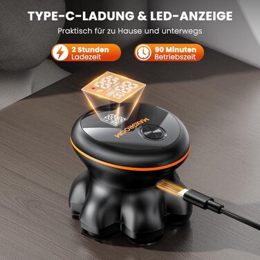 MAXGROOM Голєва машина для чоловіків, 7D Голєва головка, водонепроникна IPX6, плаваюча головка, LED-дисплей, для подорожей та дому, USB-C зарядка, чорний