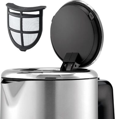 WMF Lono Stainless Steel Kettle 1.6l, Electric Kettle with Scale Filter, 2400 W, Illuminated Water Level Indicator, Matte Stainless Steel