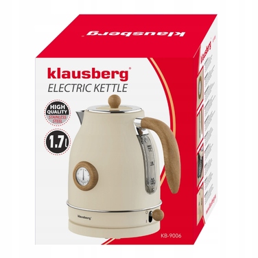 Електричний чайник Klausberg KB9006, 2200 Вт, 1,7 л, бежевий