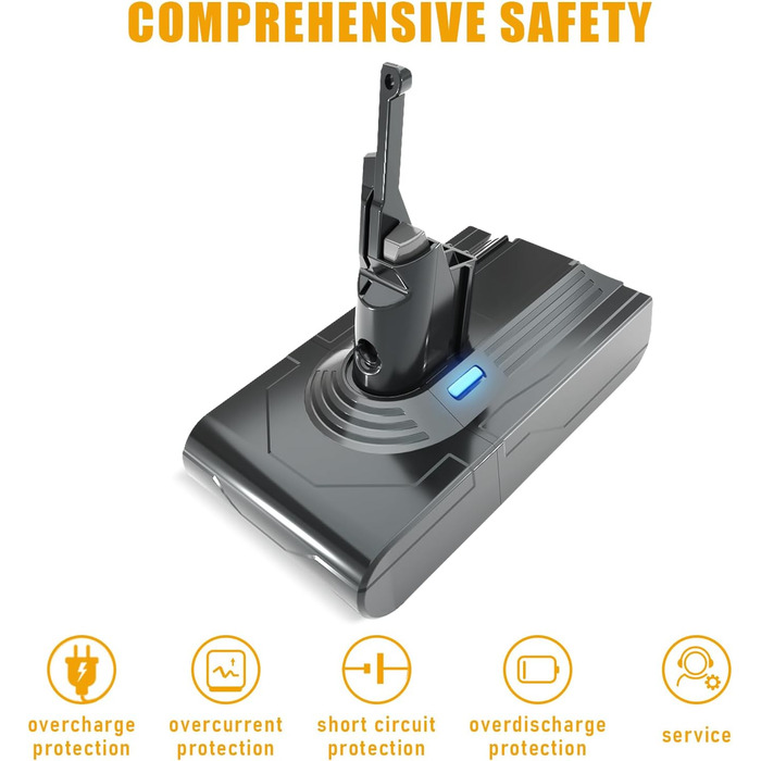 Замінний акумулятор Stanew 21.6V 4500mAh Li-ion для пилососів Dyson V8 (SV10), з фільтрами