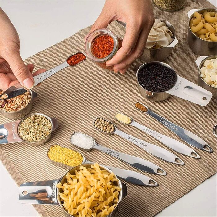 304 Stainless Steel Measuring Spoons Measuring Cups 13-Piece Set for Cooking