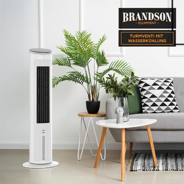 Турбовентилятор з водяним охолодженням Brandson - преміум якість, 5 в 1, тихий, 4.6L, без шлангів, білий