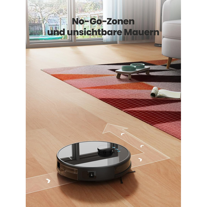 Робот-пилосос Lefant M1 з лазерною навігацією, функцією миття, 5500Pa, 8 зон заборони, керування через додаток/Alexa, для твердих підлог та шерсті тварин