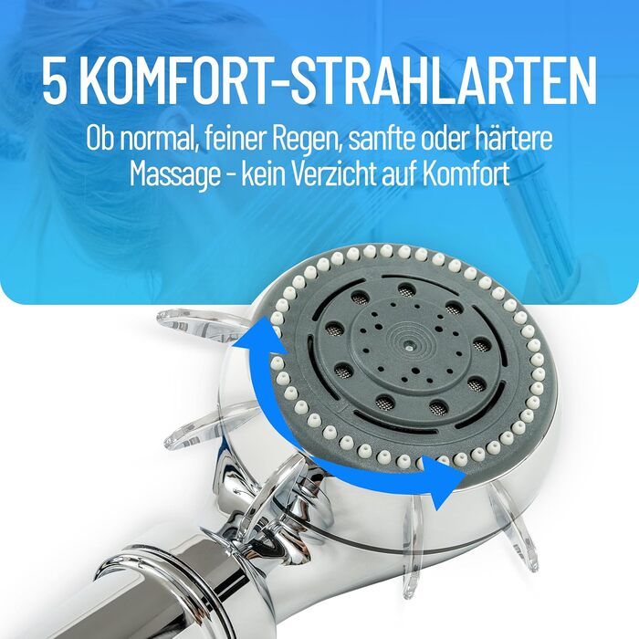 Фільтр для душу від легіонели Legionellenfilter Safety Chrome - сертифікований, миттєвий захист, висока якість