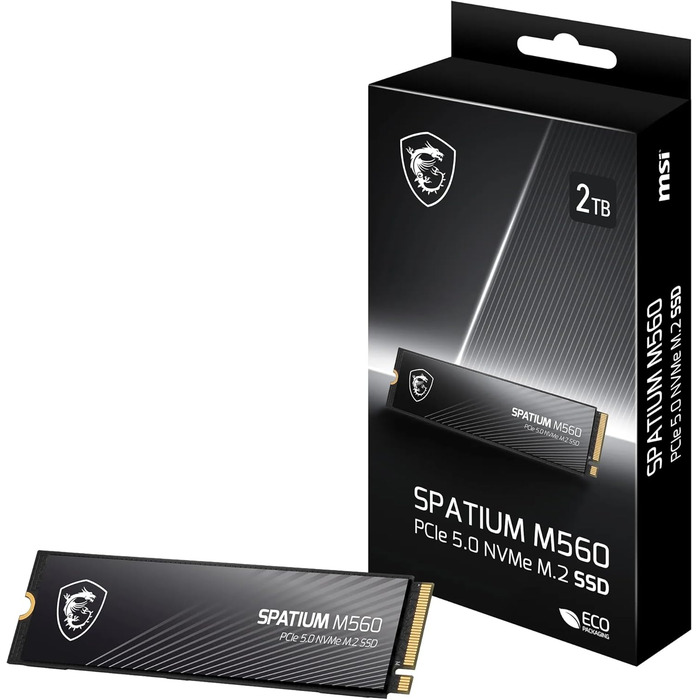 SSD MSI SPATIUM M560 2TB PCIe 5.0 NVMe M.2 – Швидкий внутрішній накопичувач з 3D NAND та захистом даних