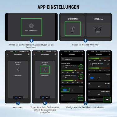 NEEWER Бездротовий петличний мікрофон KM23Max з акумулятором 8 годин, шумозаглушенням та USB-C, сумісний з DJI, Insta360, iPhone, Android, PC