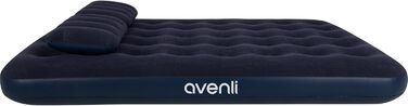 Надувний матрац-ліжко AVENLI для кемпінгу та дому (2 особи) з 2 подушками та насосом, 191x137x22 см