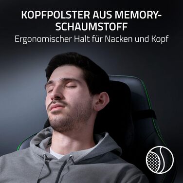 Ігрове крісло Razer Iskur V2 з адаптивною поперековою підтримкою, екологічною EPU-еко-шкірою, 4D-підлокітниками, зелений
