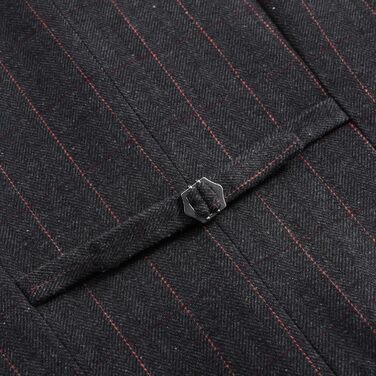 Чоловіча жилетка в клітинку 'Риб'яча клітка' - костюмна жилетка, чорна, розмір XXL