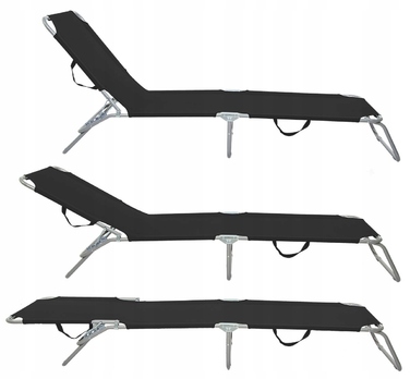 Складане туристичне польове ліжко, чорне, 185см x 54см