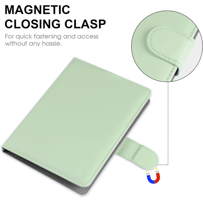 Чохол для електронних книг Pocketbook/Tolino/Sony/Kindle/Kobo, зелений, шкіряний