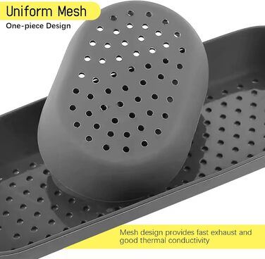 JAOGAUS 6-Piece Baguette Baking Sheet, High-Quality Roll Baking Mold, Baguette Sheet, Baguette Baking Mold, Bread Baking Forms, Perforated, Non-Stick Food Grade, Easy to Clean, Bread Baking Accessories (Gray)